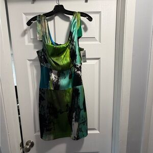 Black Halo Sleeveless Silk Dress